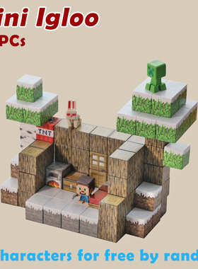 我的世界磁力块迷你雪屋套装磁 吸拼装积木玩具 Minecraft blocks
