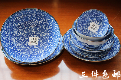 日本进口瓷器有谷窑下彩饭碗餐具
