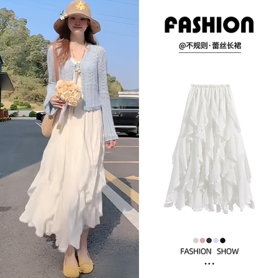 法式不规则半身长裙女春夏