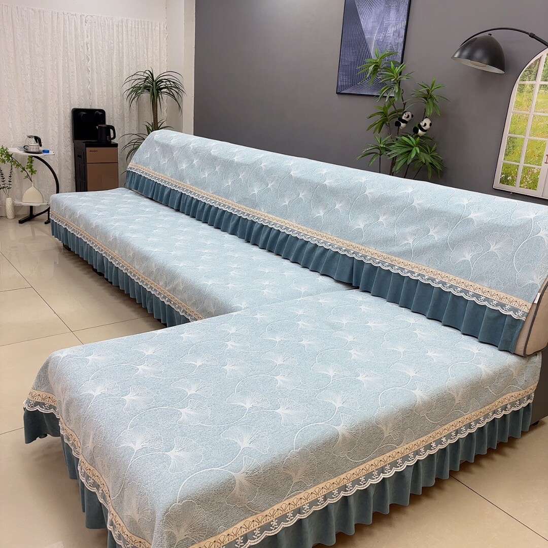【银扇裙】新款雪尼尔简约高级沙发垫防滑垫四季通用沙发盖布坐垫