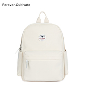 Forever纯色双肩包女简约书包初中生女大学生通勤轻便小众背包男