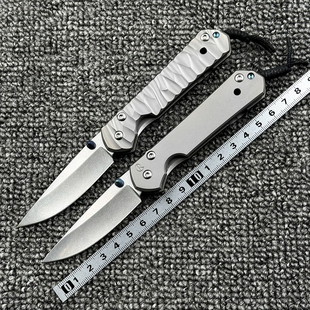 克里斯夫里小沙钛合金柄折刀户外野营狩猎口袋EDC工具刀