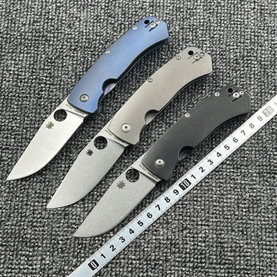 蜘蛛 C186钛合金柄折刀户外野营狩猎战术防身高硬度口袋EDC工具刀