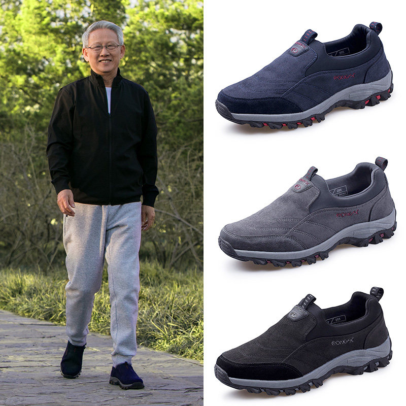 秋冬防水保暖爸爸鞋中老年健步鞋防滑软底运动休闲一脚蹬男老人鞋,流行男鞋,时尚休闲鞋,淘宝优惠券,粉丝福利购,淘宝优惠卷