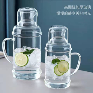 家用冷水壶高硼硅玻璃果汁壶覆古带盖子凉水壶大容量水杯泡茶壶