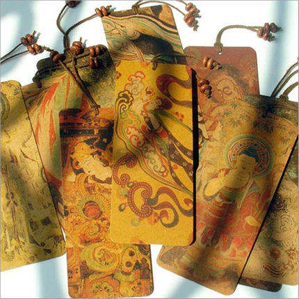 敦煌壁画卡纸书签10张每套送老师学生老外古典复古创意礼品中国风