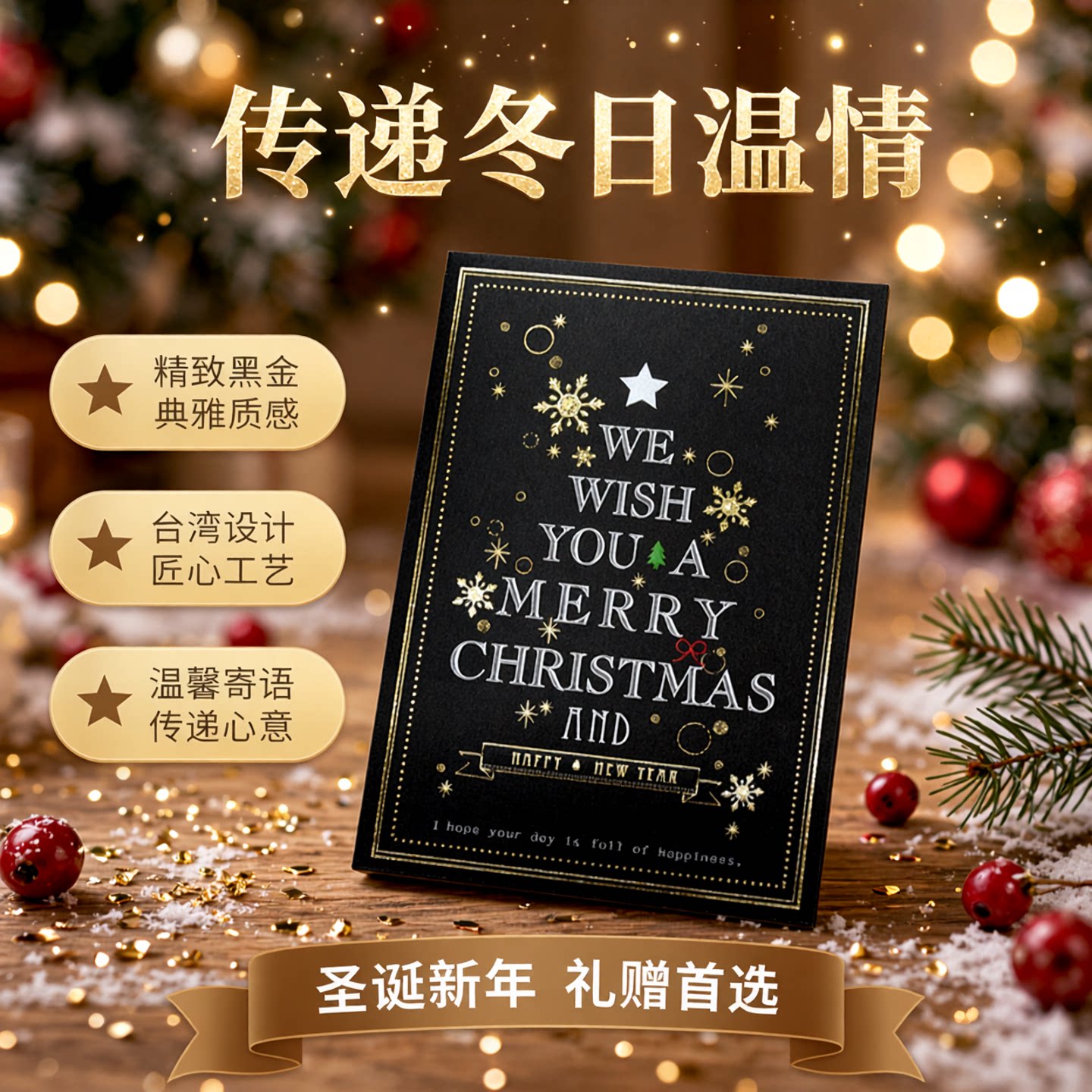 SEASON台湾四季西式圣诞卡25K圣诞节新年祝福礼物贺卡卡片