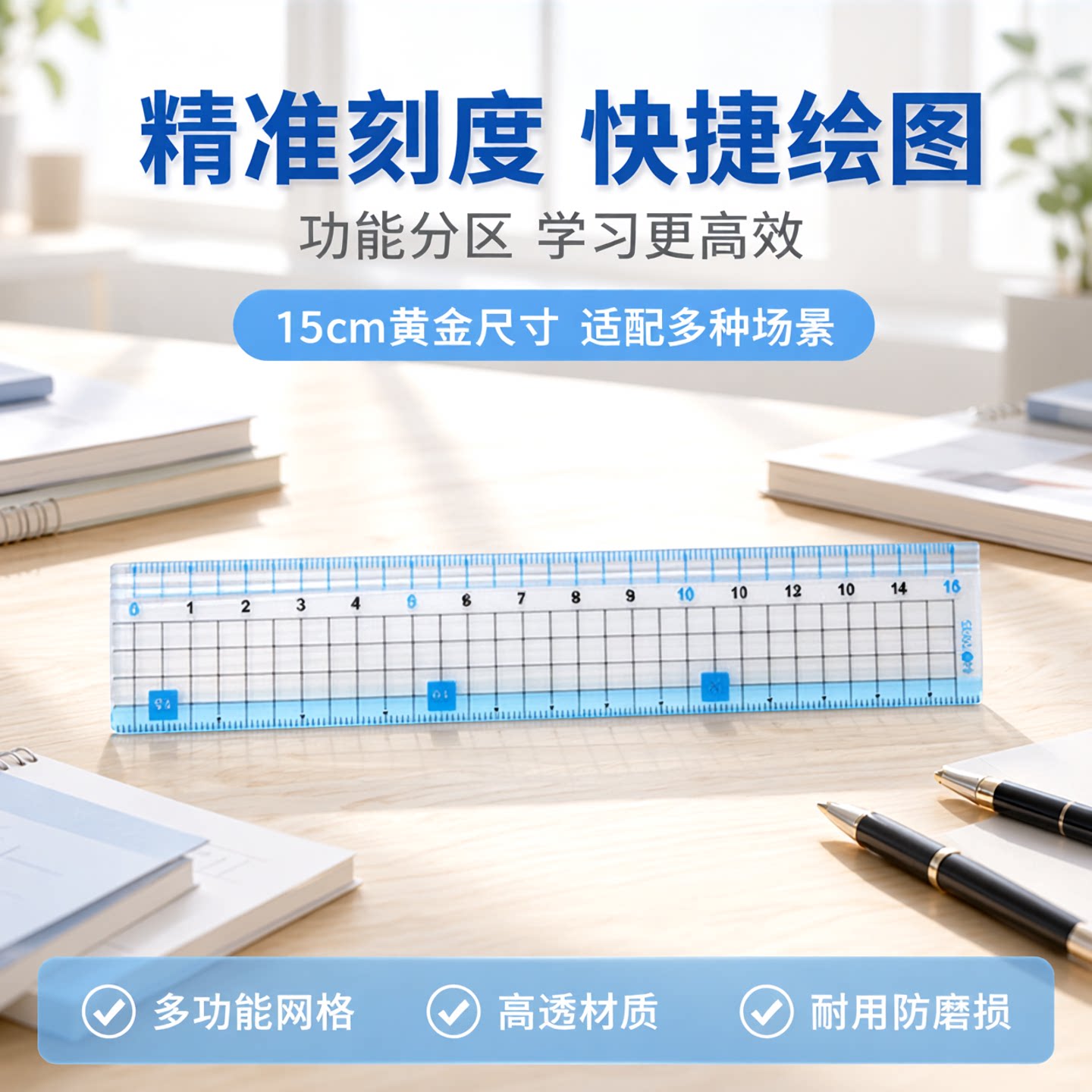 SEASON台湾四季功能尺15公分直尺尺子学生文具用品