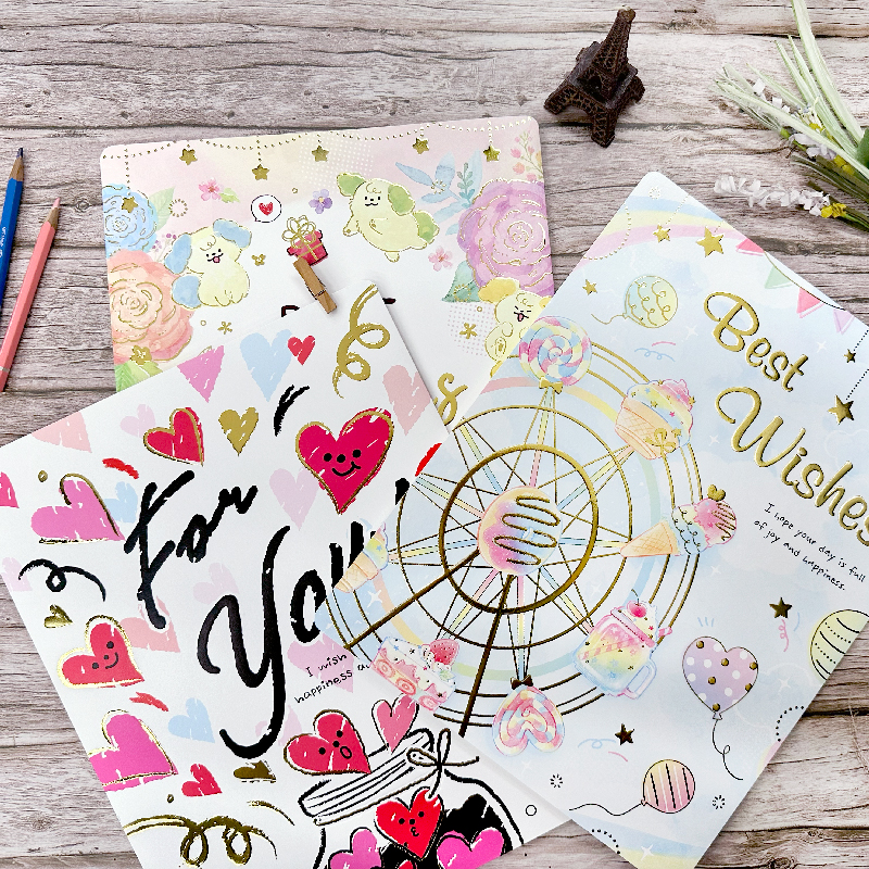 SEASON台湾四季大开万用卡A3创意集体签名超大尺寸大型贺卡片三折卡附信封