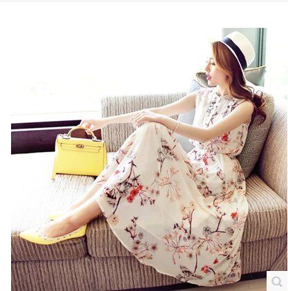 2020夏装新品抖音雪纺连衣裙女装夏碎花长裙背心裙海边度假沙滩裙在类目 女装/女士精品, 连衣裙中 - 来自Buy2taobao.com提供专业的淘宝代购服务