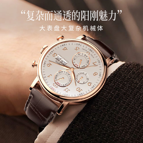 罗宾尼防水全自动机械品牌手表