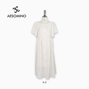 夏连衣裙浅米白Y540B7363