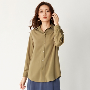 天丝莱赛尔清爽舒适春秋衬衫 女气质咖色Y406C2706 特卖