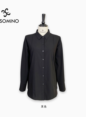 春秋长袖衬衫黑色Y530C1501