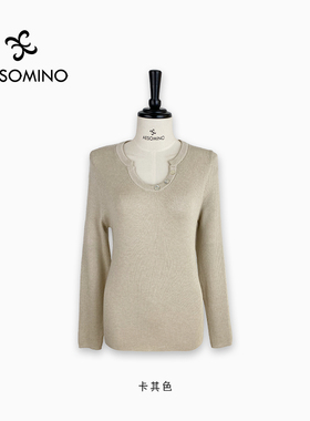 【特卖】春秋针织套头衫黑色Y483C8831长袖女内搭上衣打底针织衫