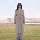 超值特卖专柜撤柜冬简约大气羊毛双面呢大衣长外套女Y042D6008