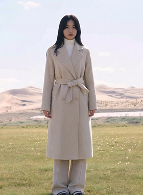 超值特卖专柜撤柜冬简约大气羊毛双面呢大衣长外套女Y042D6008
