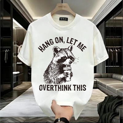 2026夏季新款潮流百搭圆领短袖男高街宽松五分袖t恤男上衣