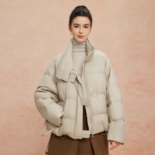 减龄羽绒服 休闲面包服宽松加厚90绒时尚 斯尔丽25新款 冬立领短款