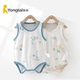 薄款 童泰新生儿连体衣2 18月宝宝哈衣爬服夏季 背心包屁衣婴儿衣服