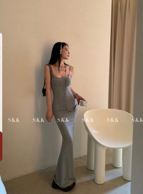 Skk Store 纯欲性感吊带连衣裙女夏辣妹Skims修身显瘦包臀长裙子