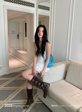 SUNONEONE 白色辣妹连衣裙女夏季新款修身蛋糕裙收腰吊带短裙裙子