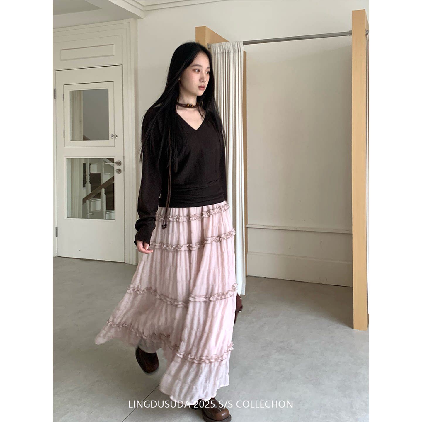 零度苏打 夏季薄款粉紫色蛋糕裙女高腰绝美长裙小个子a字半身裙