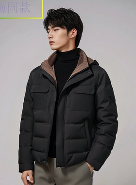 D244026361爱登堡男装2024年秋冬新款白鸭绒休闲服羽绒服外套