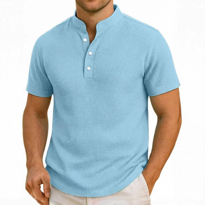 纯色休闲商务正式运动立领T恤