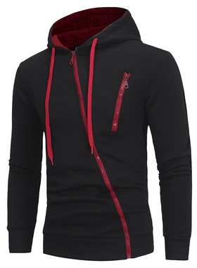 2021 new men's casual slim hooded cardigan sweater