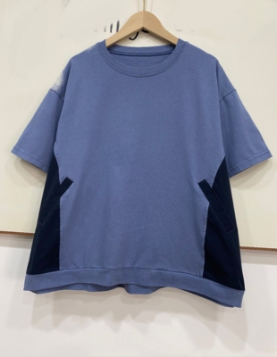 日系文艺夏季休闲宽松百搭拼接撞色纯棉圆领小众减龄短袖insT恤女