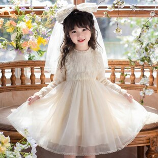 女童连衣裙春装2026新款儿童洋气生日公主裙女孩裙子春季礼服纱裙