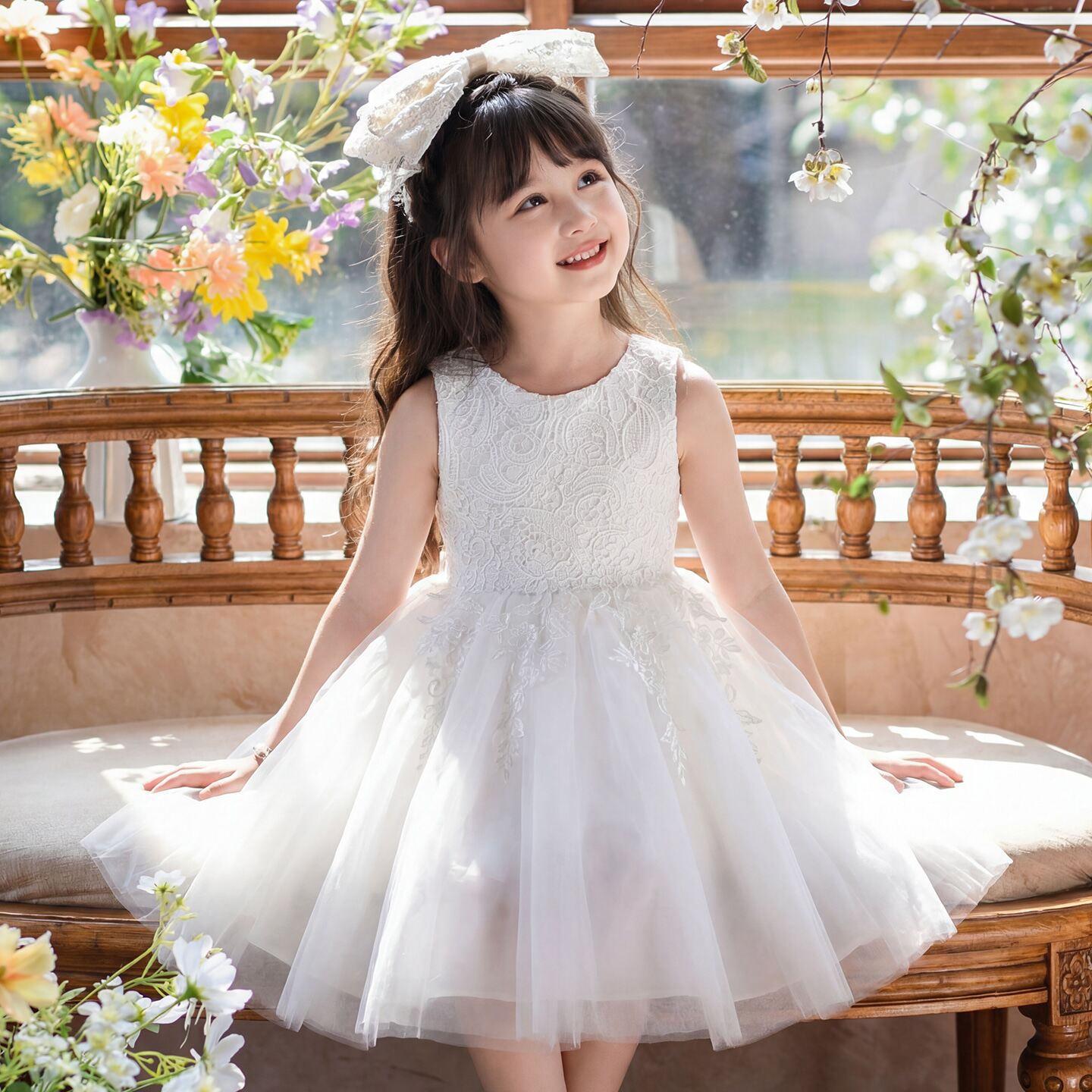 女童礼服轻奢小众儿童生日公主裙花童婚礼小女孩钢琴主持人演出服