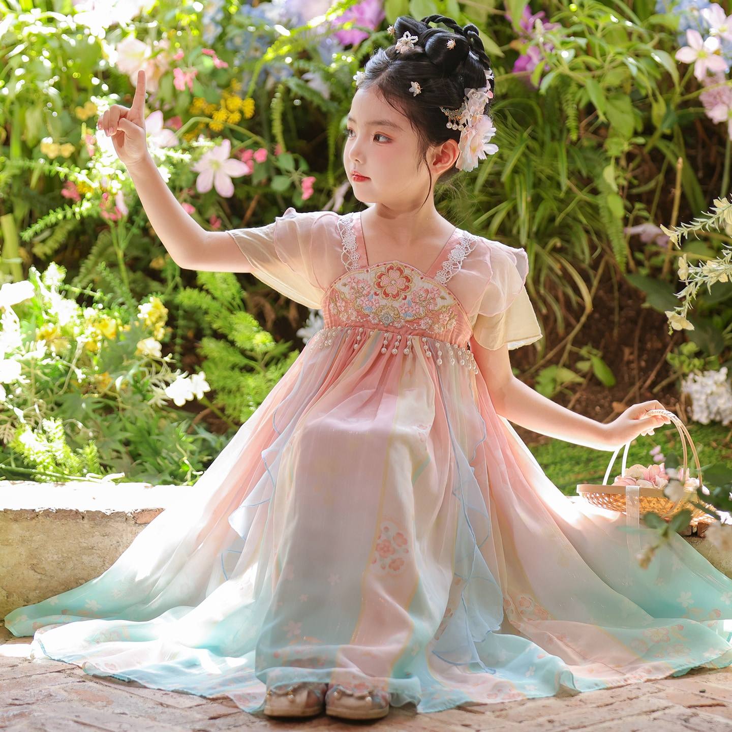 汉服女童夏季2026新款春秋儿童古风超仙公主裙女孩唐装国风连衣裙