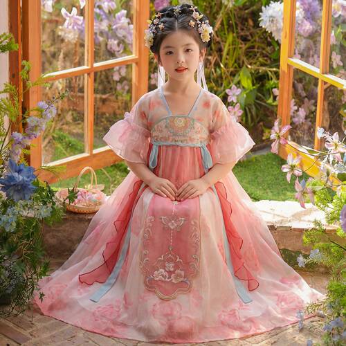女童汉服夏季2026新款儿童高端古风超仙礼服公主裙女孩古装连衣裙