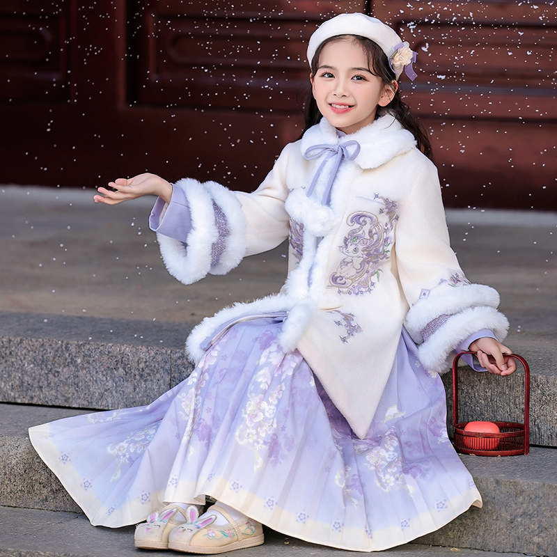 加绒拜年服女童冬季汉服