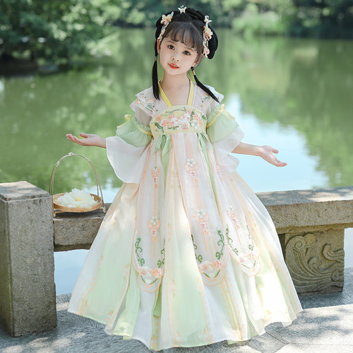 中国风汉服短袖古风女童夏季