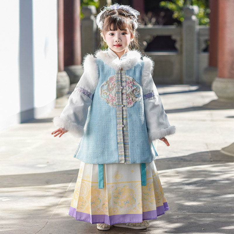 汉服女童冬款明制拜年服套装2025新款儿童中国风古装加厚襦裙冬季,童装/婴儿装/亲子装,汉服,淘宝优惠券,粉丝福利购,淘宝优惠卷