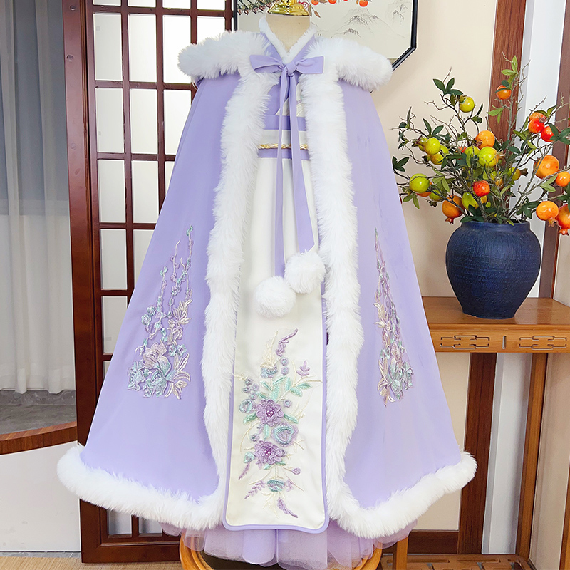 女童披风斗篷新年拜年服