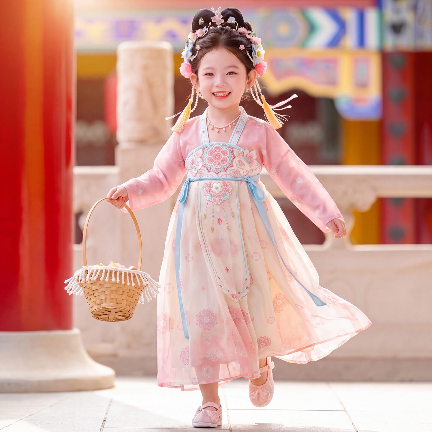 汉服女童2026新款中秋国风古装连衣裙小女孩夏季古风超仙公主裙秋图片