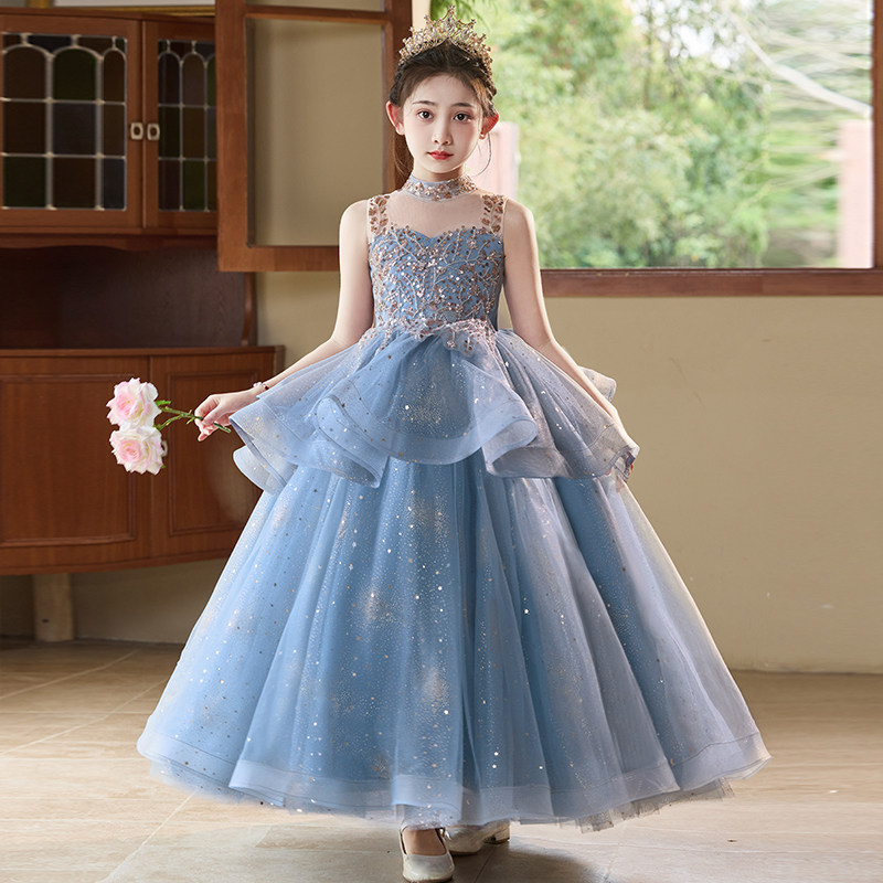 女童高端礼服花童婚礼小女孩儿童女轻奢小众主持人钢琴演奏公主裙