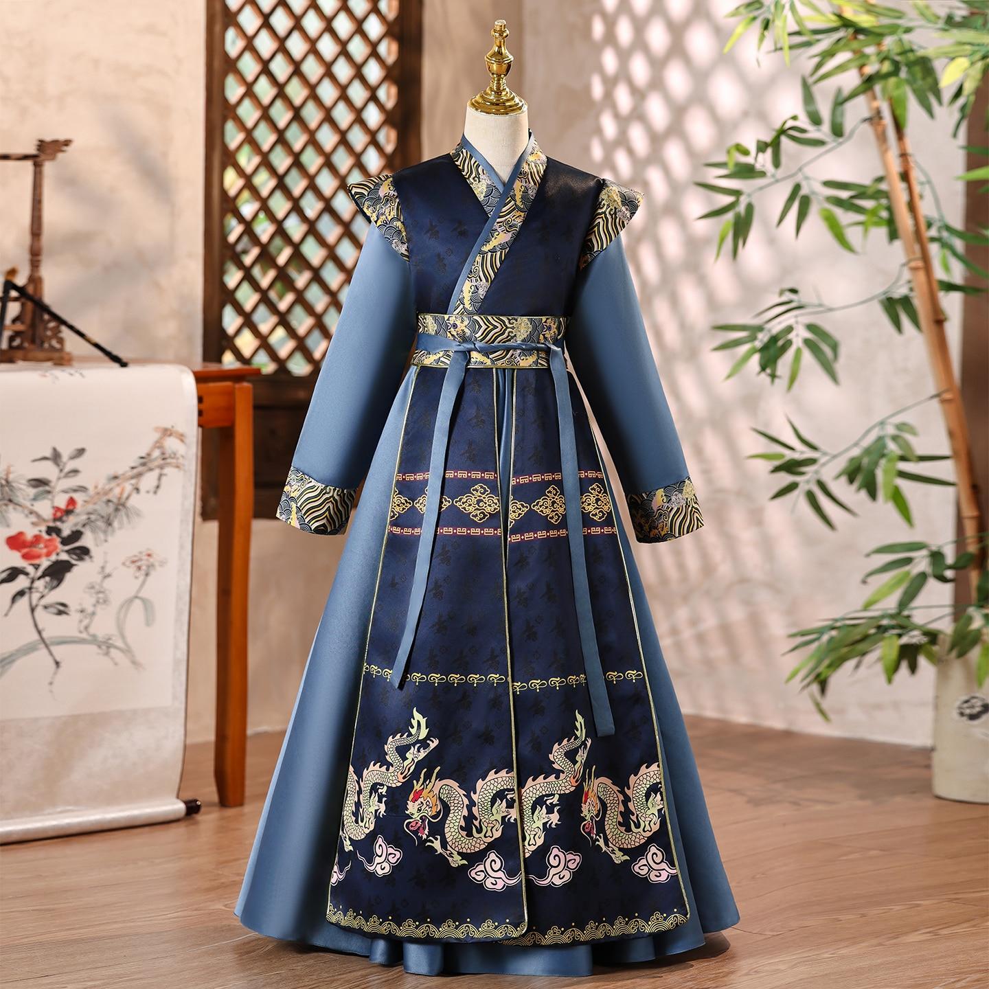 男童汉服2025新款秋装古风唐装中国风儿童中秋演出服男孩古装春秋