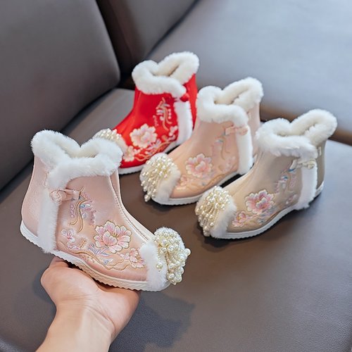 国风绣花鞋女童汉服鞋