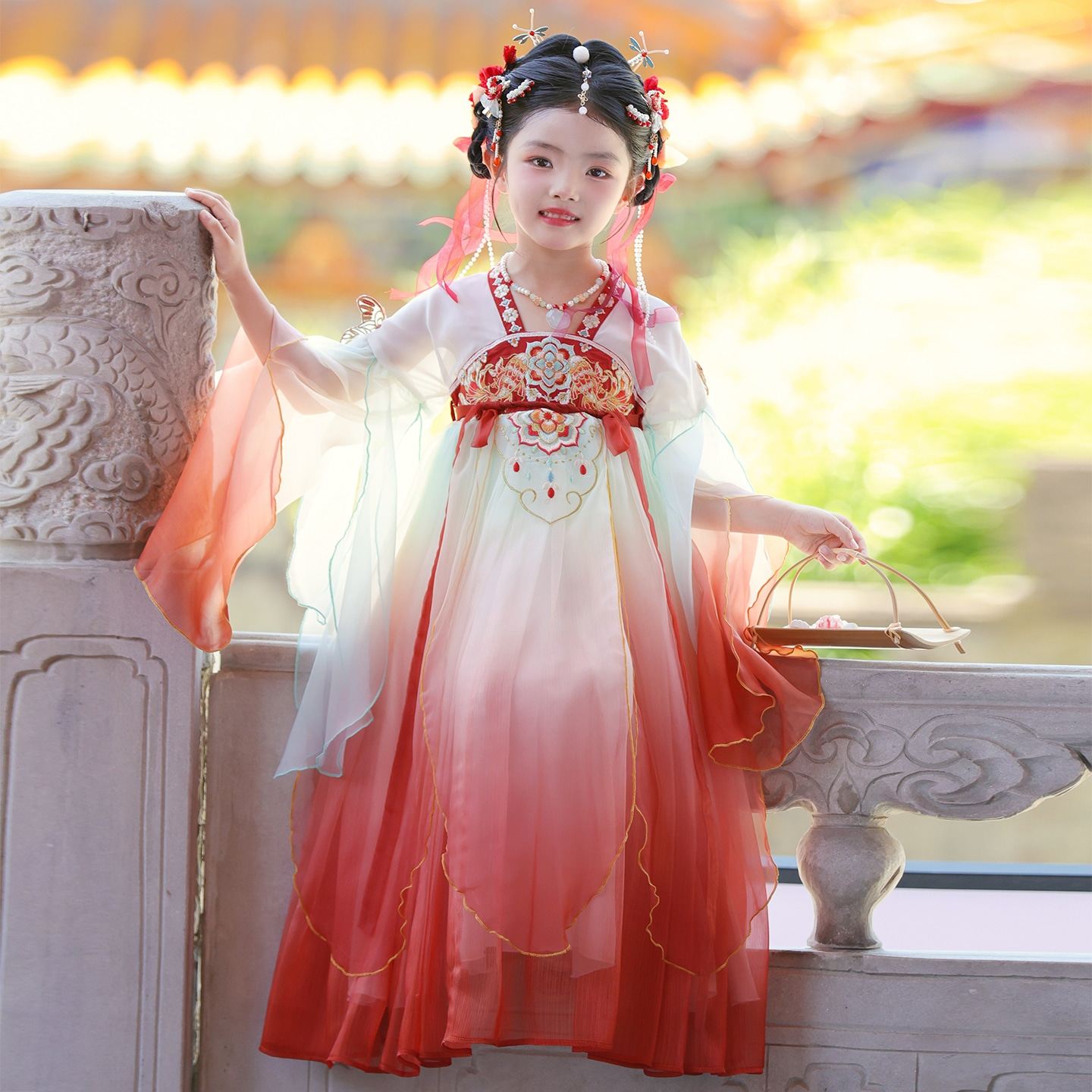 汉服女童春秋2026新款儿童古风超仙襦裙女孩中国风古装唐装连衣裙