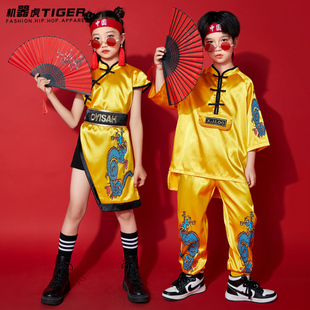 元旦儿童演出服中国风旗袍男女童汉服合唱啦啦队古典风小学生班服