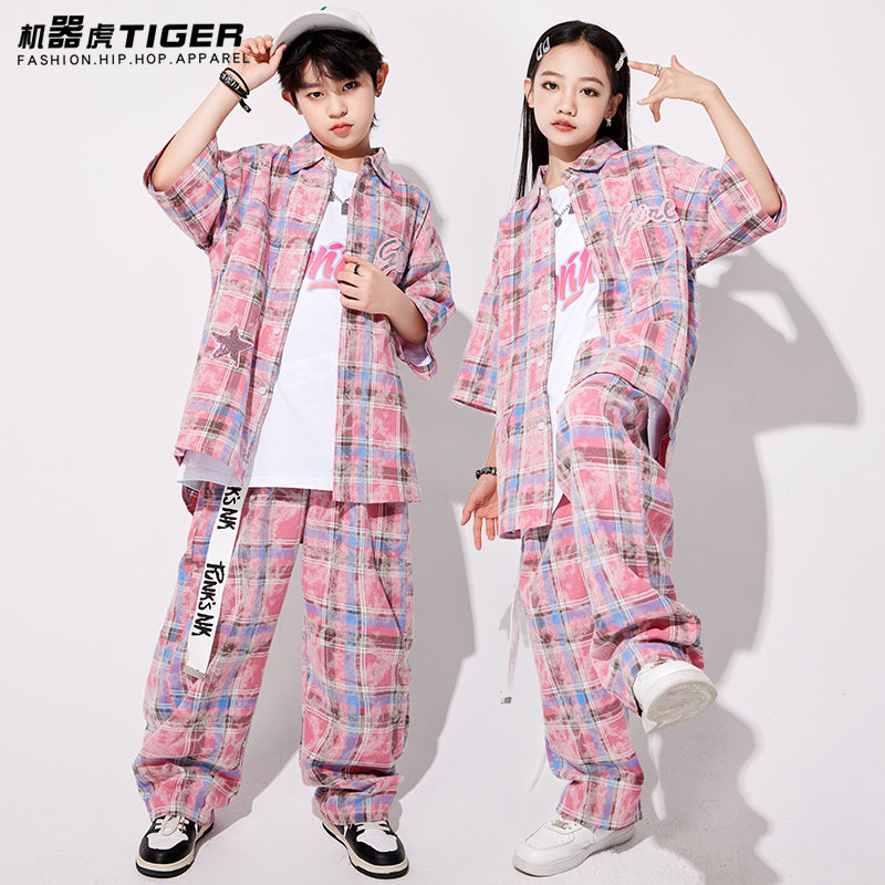 儿瞳街舞潮服男女孩宽松棒球服嘻哈hiphop演出服少儿架子鼓服套装