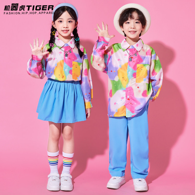 儿童演出服啦啦队幼儿园班服小学生男女童运动会班服合唱舞蹈服