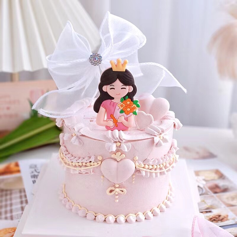 网红软胶母亲节蛋糕装饰摆件皇冠鲜花妈妈围裙妈妈生日烘焙插件