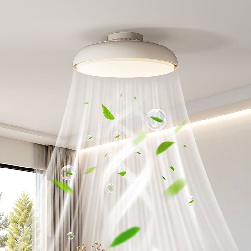 无叶风扇卧室灯北欧简约风护眼卧室灯隐形静音饭厅电风扇一体吸顶