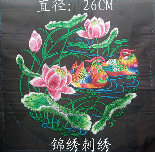 民族工艺品刺绣绣片圆形